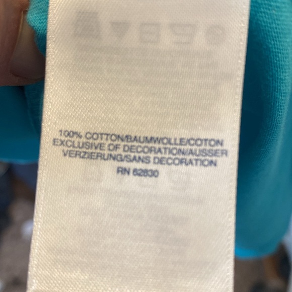 Lands End Jersey Style Chic Aqua Blue Sleeveless Dress with White Embroidery M - Picture 8 of 8